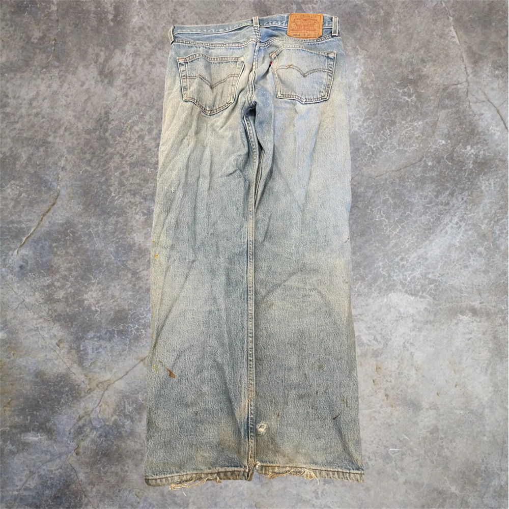 Vintage Levi's 501XX Distressed Faded Button Fly Jeans Size 34x33
